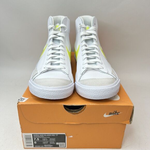 Nike Shoes Blazer Mid '77 WMNS “White Lemon Venom” 2024 - Picture 2 of 5